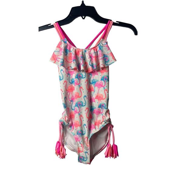 Kate Mack Girls Paradise Island One Piece Swimsuit Size 10 New